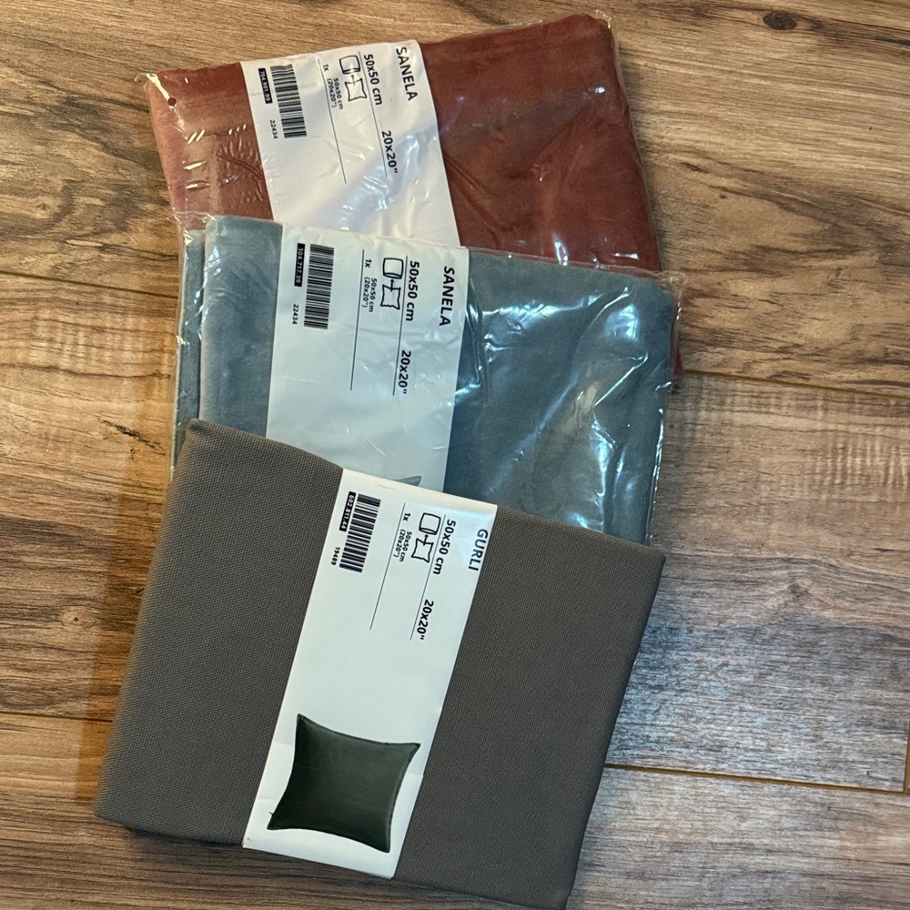 Set of 3 IKEA Pillow Covers 20”x20”